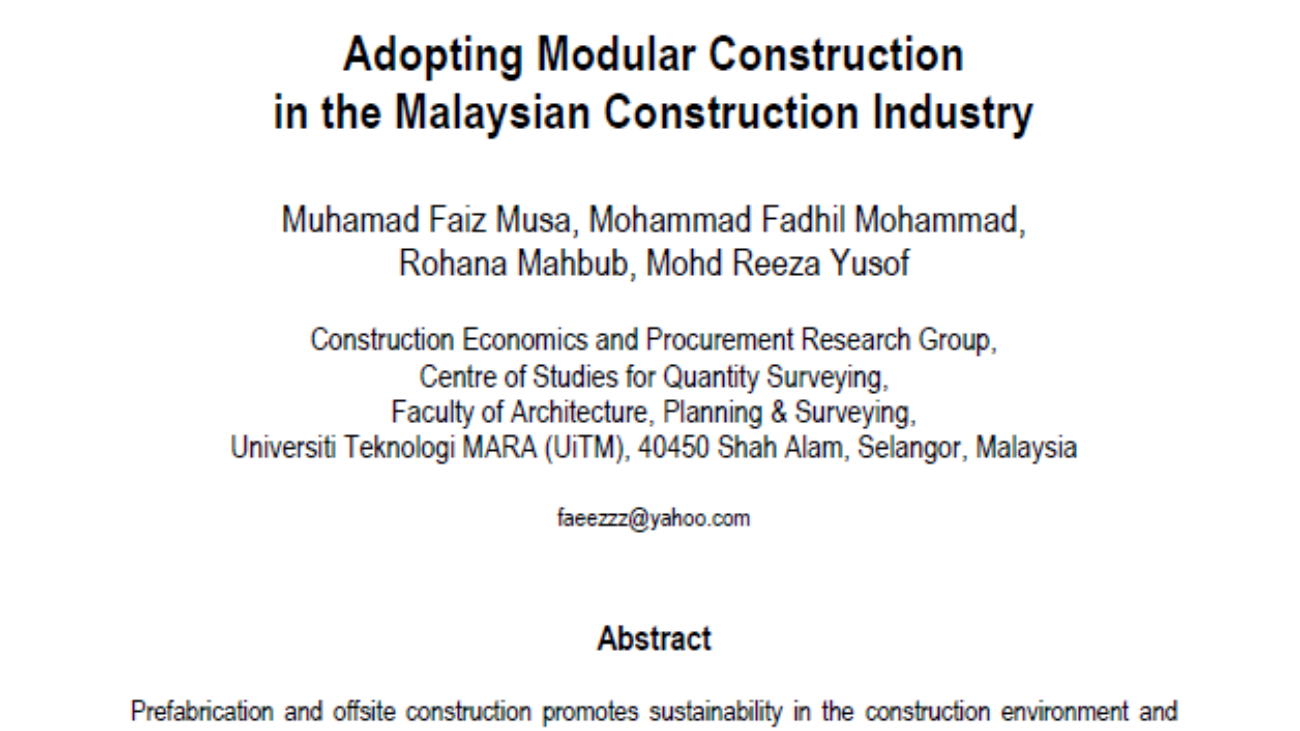 _Adopting Modular Construction int the Malaysian Construction Industry