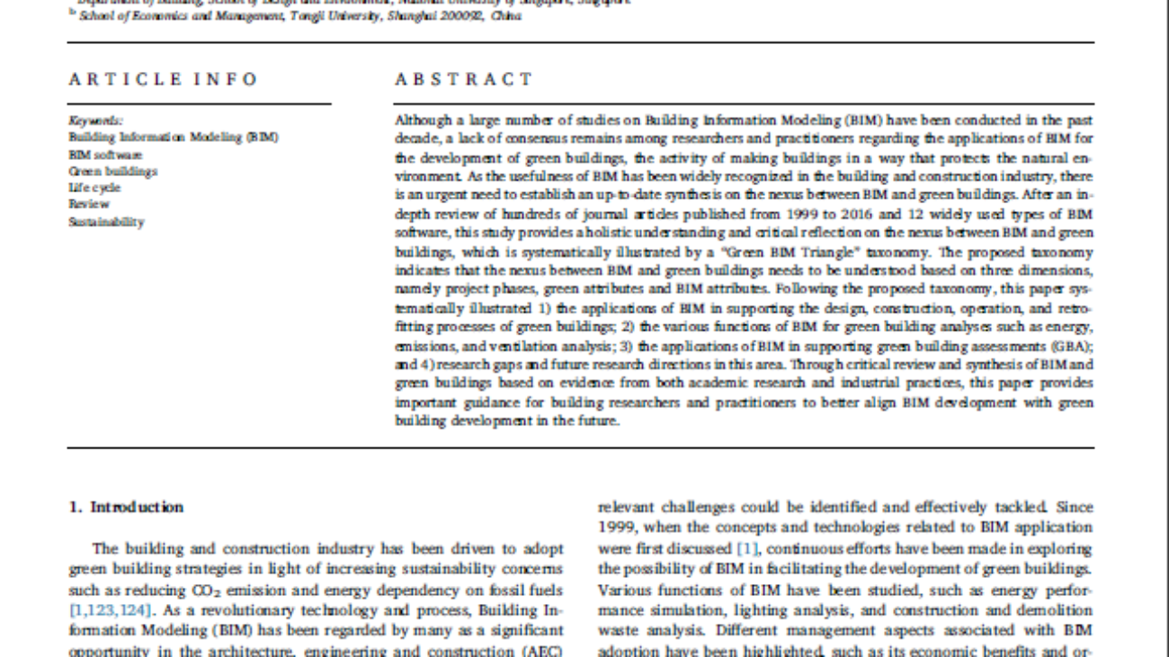 _Building Information Modeling (BIM) For Green Buildings A Critical Review And Future Directions