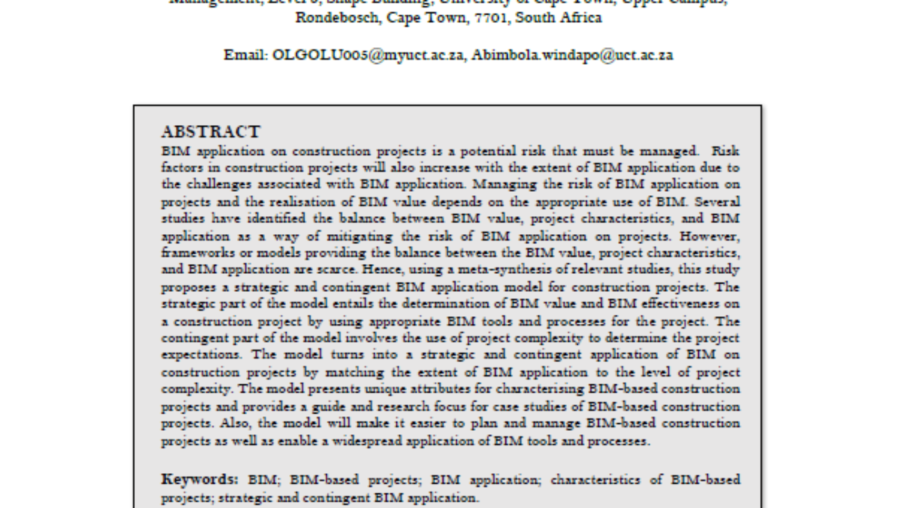 _Characterising Bim-based Construction Projects A Strategic And Contingent BIM Application Model