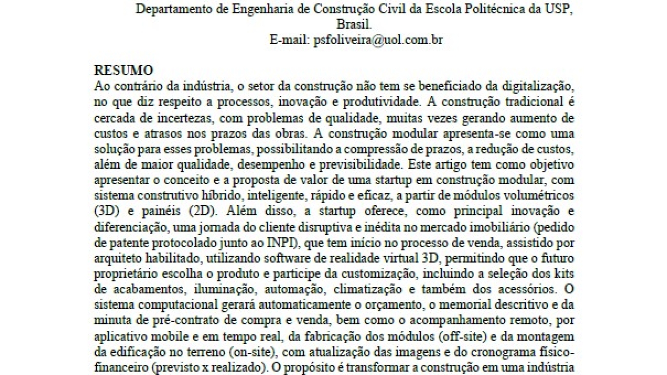 _Construção Modular Startup Apresenta Sistema Construtivo Inovador e Jornada do Cliente Disruptiva para o Mercado Imobiliário