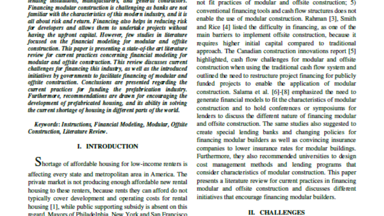 _Financial Modeling for Modular and Offsite Construction