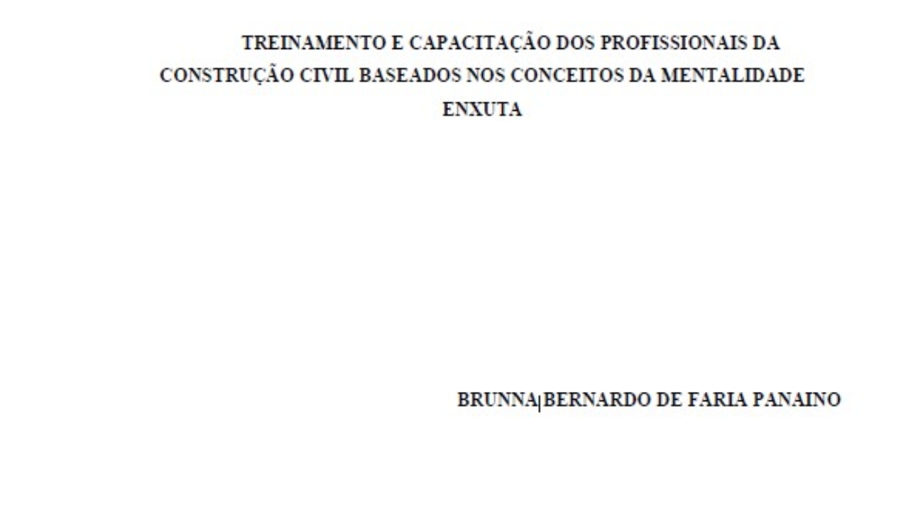 _Treinamento e Capacitação dos Profissionais da Construção Civil Baseados nos Conceitos da Mentalidade Enxuta