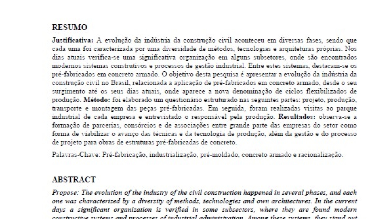 _A Influência Dos Pré-fabricados Em Concreto Armado No Ciclo De Industrialização Da Construção