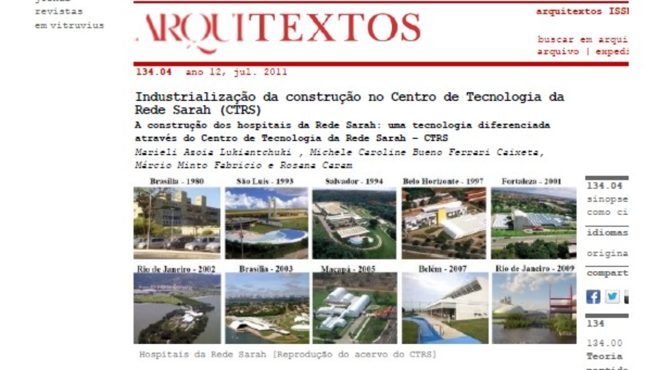 _Industrialização da Construção no Centro de Tecnologia da Rede Sarah CTRS