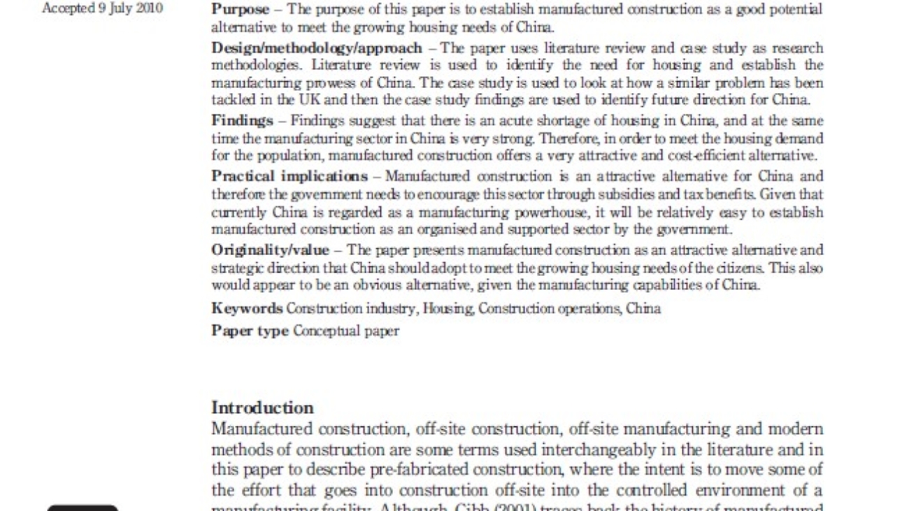 _Making a Case For Offsite Construction In China