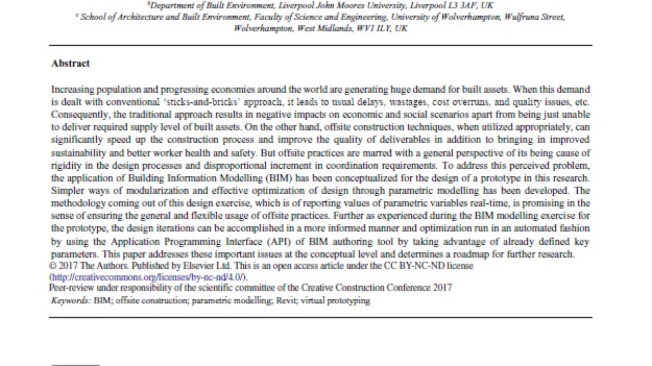 _Parametric Modelling for Designing Offsite Construction