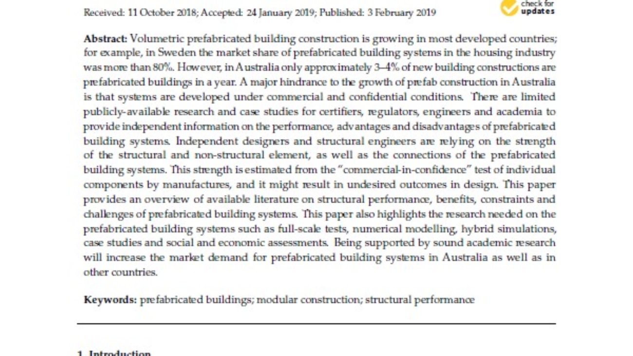 _Performance Review of Prefabricated Building Systems and Future Research in Australia