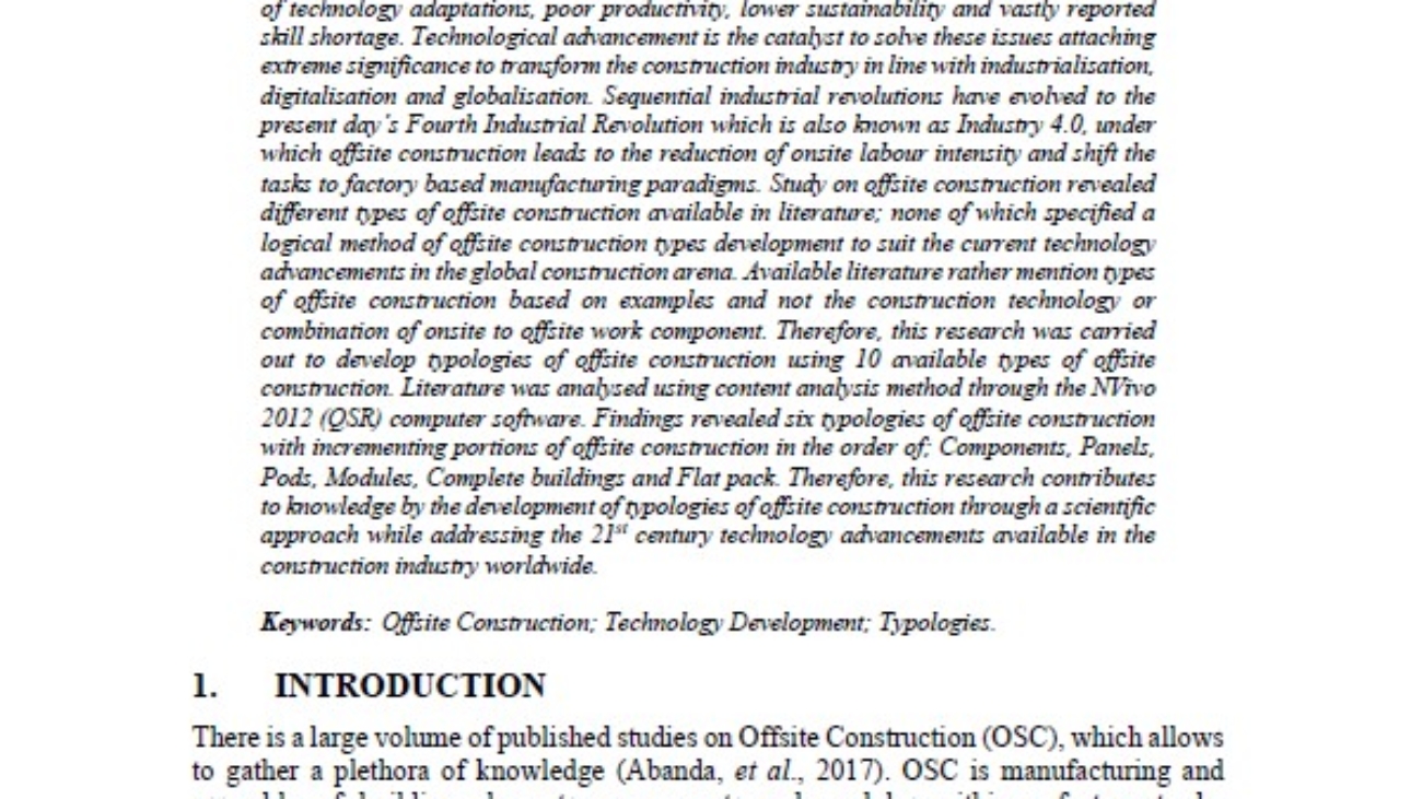 _Typologies Of Offsite Construction