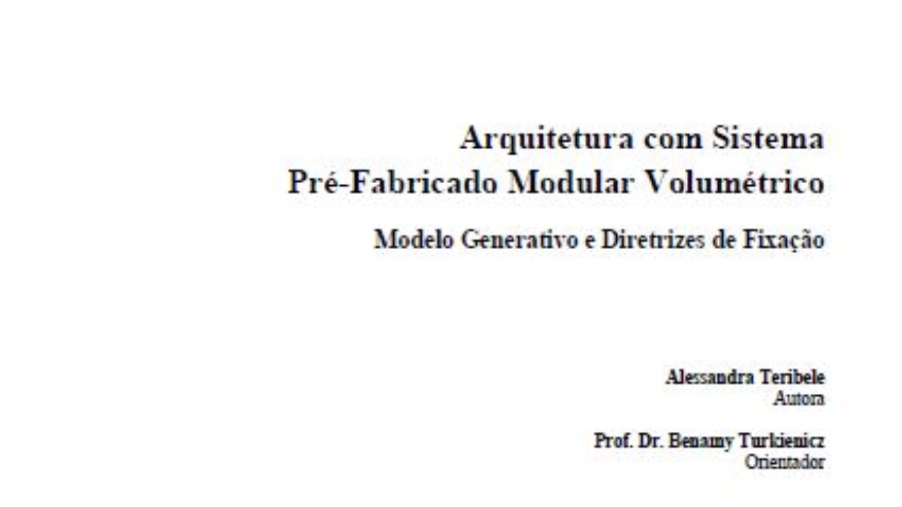 _Arquitetura com Sistema Pré-Fabricado Modular Volumétrico - Modelo Generativo e Diretrizes de Fixação