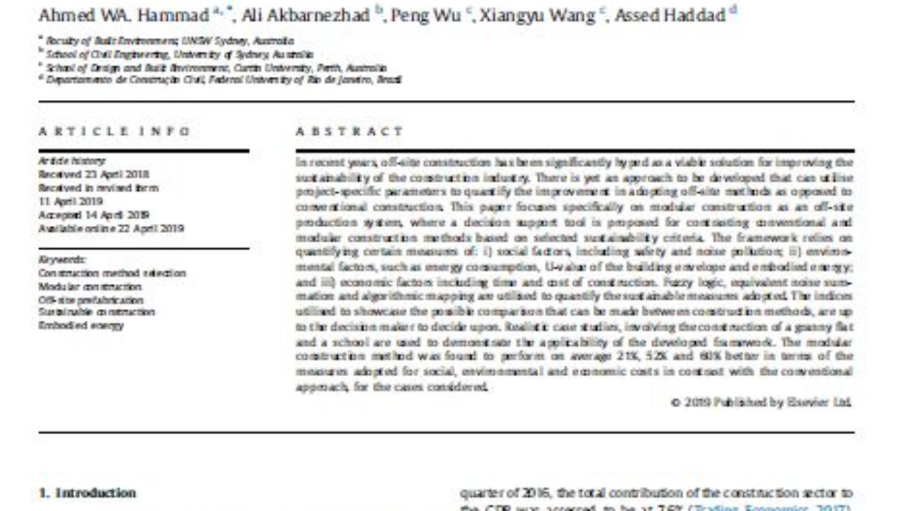 _Building Information Modelling-based Framework To Contrast Conventional And Modular Construction Methods Through Selected Sustainability Factors