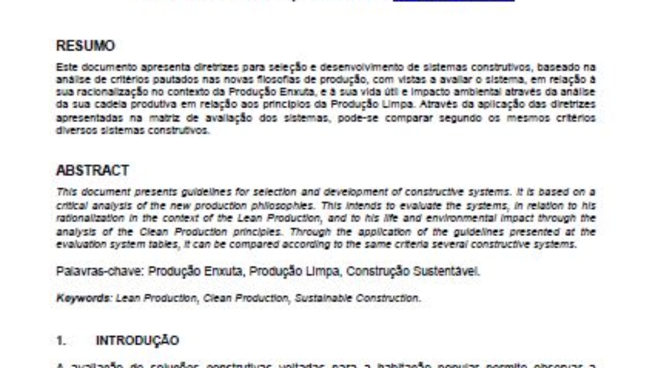 _Diretrizes Para a Seleção e Avaliação de Sistemas Construtivos Com Base nos Princípios da Produção Enxuta e da Produção Limpa