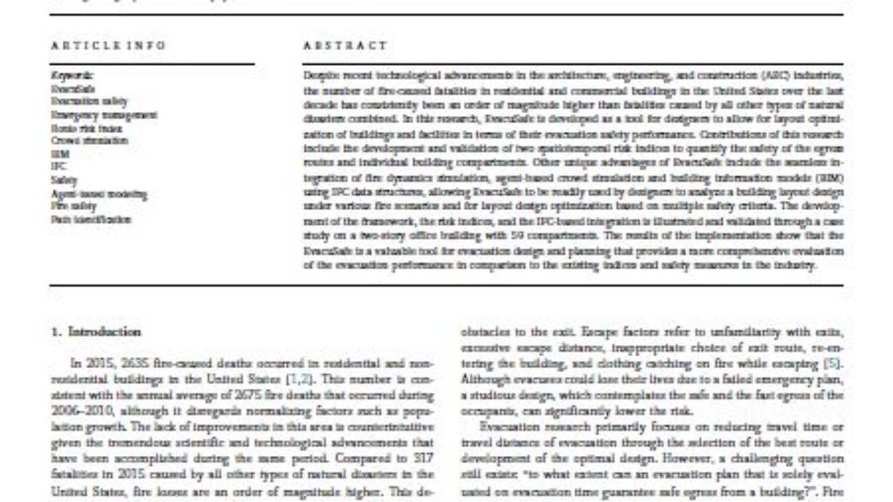 _IFC-Centric Performance-based Evaluation Of Building Evacuations Using Fire Dynamics Simulation And Agent-based Modeling