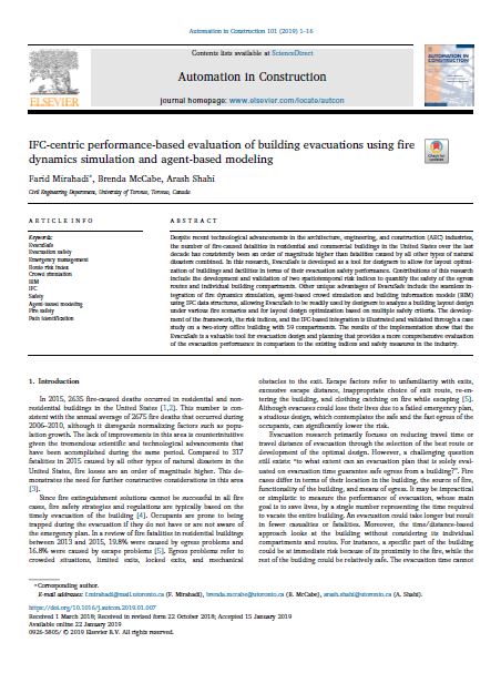 IFC-Centric Performance-based Evaluation Of Building Evacuations Using Fire Dynamics Simulation And Agent-based Modeling