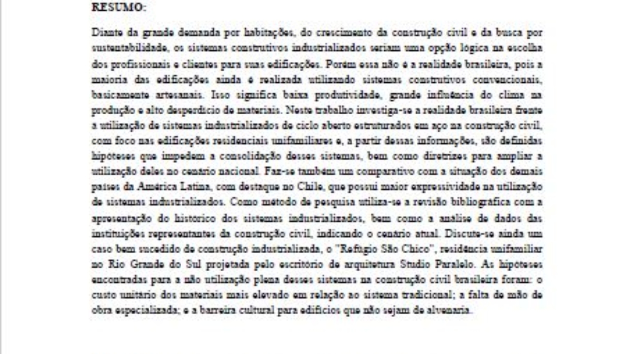 _Inserção de Sistemas de Construção Industrializados de Ciclo Aberto Estruturados Em Aço no Mercado da Construção Civil Residencial Brasileira