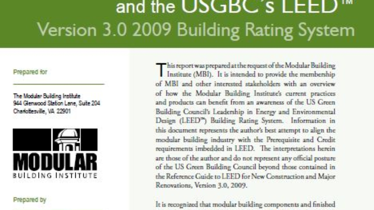 _Modular Building and the USGBC’s LEED