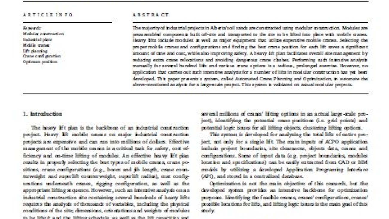 _Automated Crane Planning And Optimization For Modular Construction